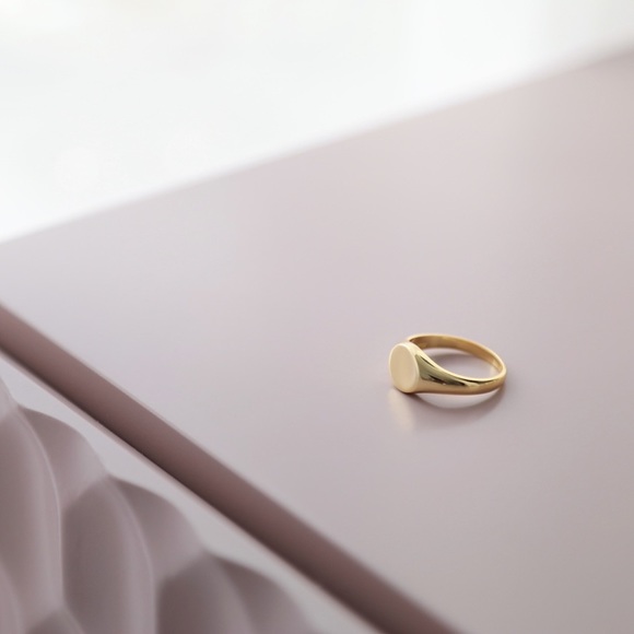 Signet Midi Ring | 14k Gold Plated - Picture 2 of 8